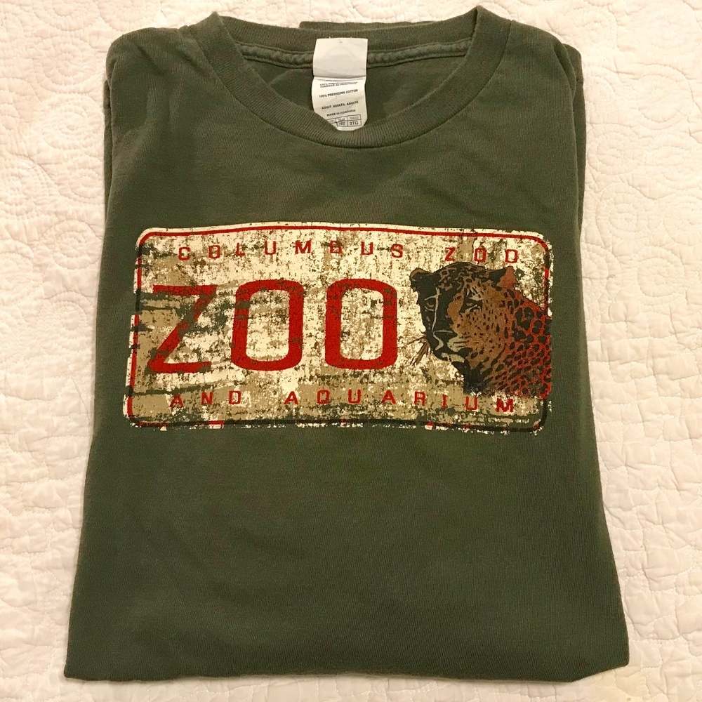 Forest green unisex Columbus Zoo short-sleeve t-shirt (2X)